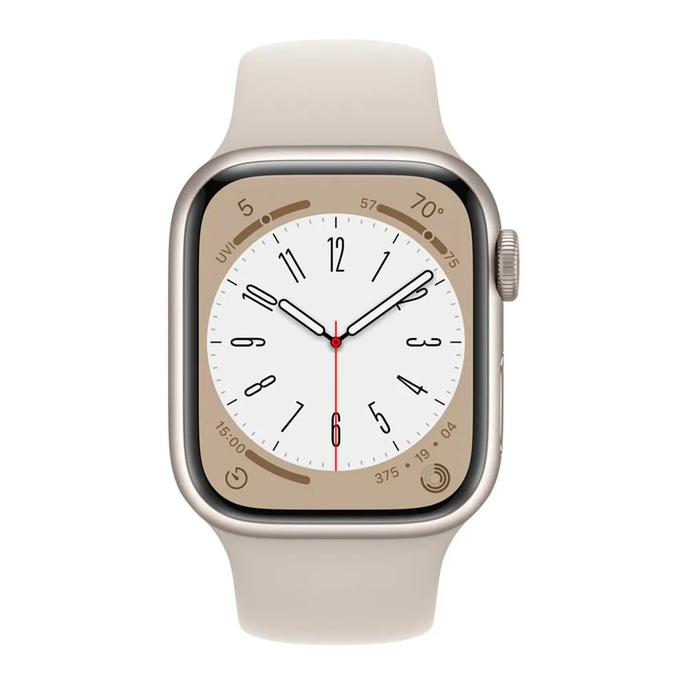 Apple Watch Series 8 45mm (GPS) Starlight Aluminum Case with Starlight Sport Band (S/M) (MNUP3) — изображение 2