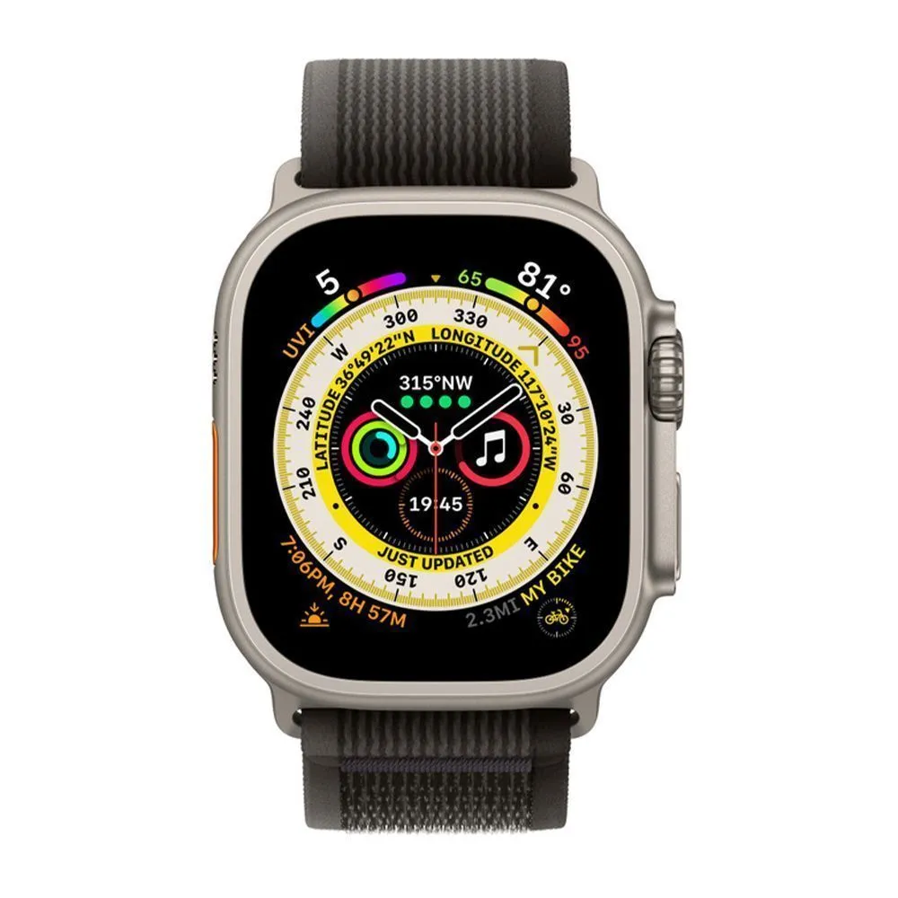 Apple Watch Ultra 49 mm (GPS+Cellular) Titanium Case Black/Gray Trail Loop (S/M) (MQF43/MQFG3/MQFW3) — изображение 2