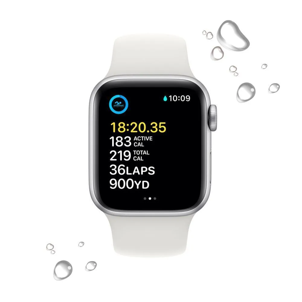 Apple Watch SE Gen 2 40mm (GPS) Silver Aluminum Case with White Sport Band (M/L) (MNTC3/MNTC3) — изображение 3