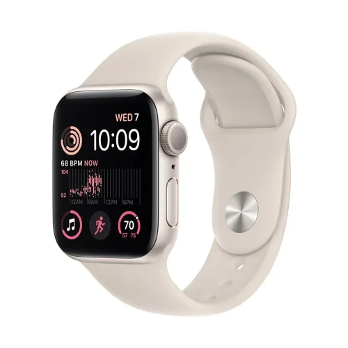Apple Watch SE Gen 2 40mm (GPS) Starlight Aluminum Case with Starlight Sport Band (S/M) (MNT33)