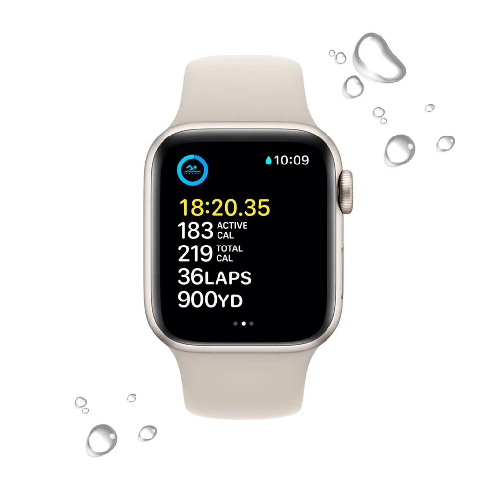 Apple Watch SE Gen 2 40mm (GPS) Starlight Aluminum Case with Starlight Sport Band (S/M) (MNT33) — изображение 3