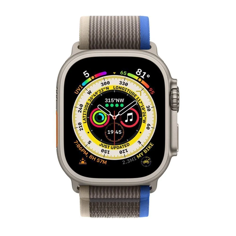 Apple Watch Ultra 49 mm (GPS+Cellular) Titanium Case Blue/Gray Trail Loop (M/L) (MQFF3/MQF33/MQFV3) — изображение 2