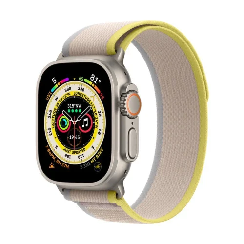 Apple Watch Ultra 49 mm (GPS+Cellular) Titanium Case Yellow/Beige Trail Loop (M/L) (MQFU3/MQFE3/MQF23)